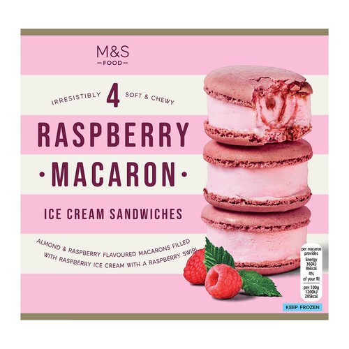 M&S Raspberry Macaron Ice Cream Sandwiches Serves 4 thumbnail 4