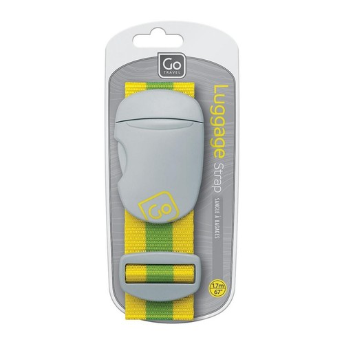 Go Travel Yellow & Green Luggage Strap