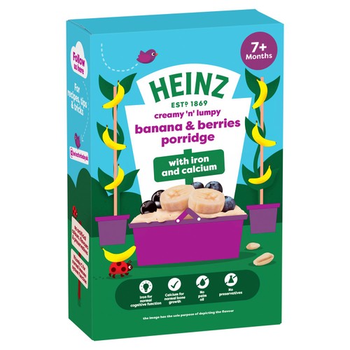 Heinz Banana Berries Porridge Baby Food 7+ Months thumbnail 2