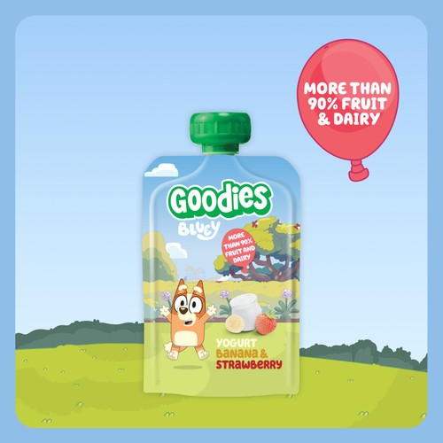 Goodies BLUEY Kids Snack Banana & Strawberry Yoghurt Pouch Multipack thumbnail 7