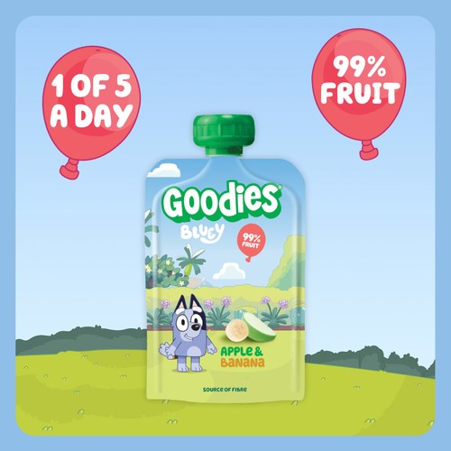 Goodies BLUEY Kids Snack Apple & Banana Smoothie Fruit Pouch Multipack thumbnail 6