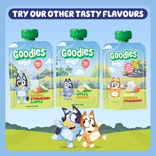 Goodies BLUEY Kids Snack Apple & Blueberry Smoothie Fruit Pouch Multipack thumbnail 6