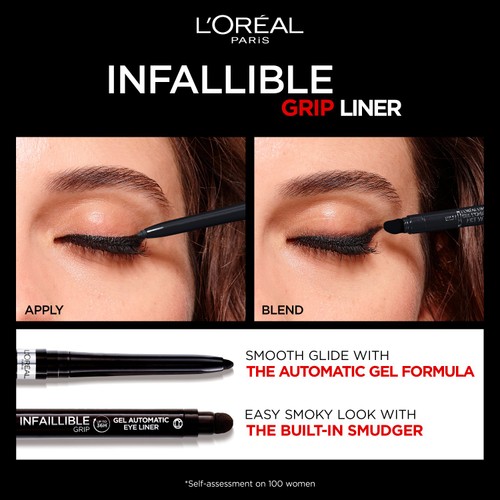 L'Oreal Paris Infallible Grip 36h Gel Automatic Eyeliner, Semi Perm Brown thumbnail 4