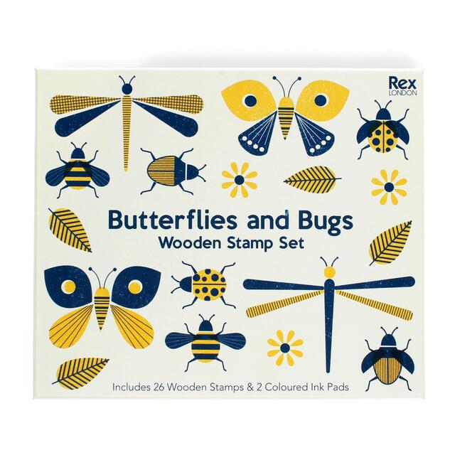 Rex London Wooden Butterflies and Bugs Stamp Set