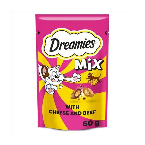 Dreamies Mix Cat Treat Biscuits with Cheese & Beef