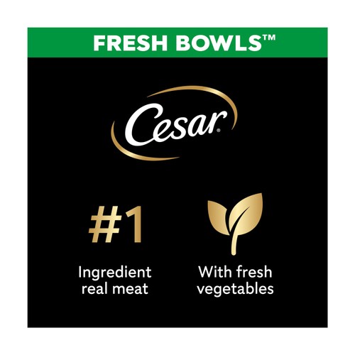 Cesar Fresh Bowl Adult Wet Dog Food Chicken & Duck Taster Multipack thumbnail 2