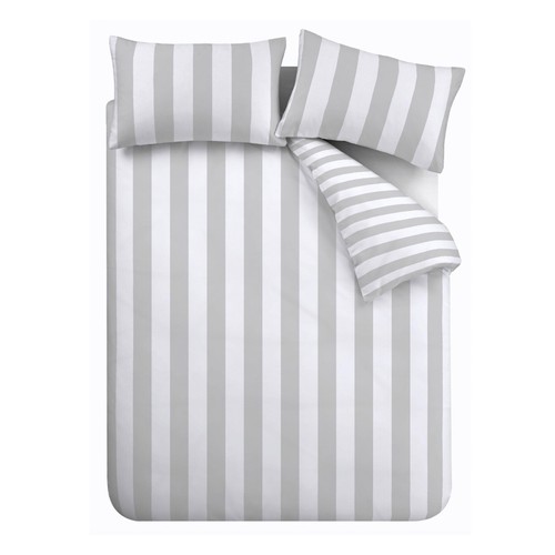 Catherine Lansfield Cove Stripe Single Duvet Set Silver thumbnail 6