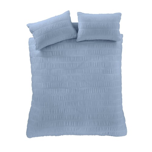 Catherine Lansfield Seersucker Single Duvet Set Lansfield Blue thumbnail 5