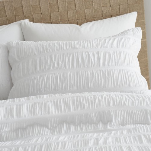 Catherine Lansfield Seersucker Single Duvet Set White thumbnail 2