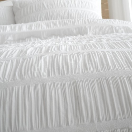 Catherine Lansfield Seersucker Single Duvet Set White thumbnail 3