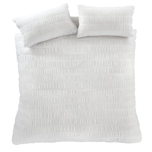 Catherine Lansfield Seersucker Single Duvet Set White thumbnail 5