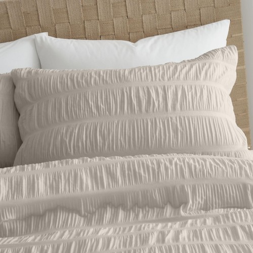 Catherine Lansfield Seersucker Single Duvet Set Natural thumbnail 2