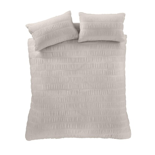 Catherine Lansfield Seersucker Single Duvet Set Natural thumbnail 5