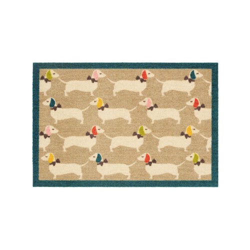 Howler & Scratch Bright Doggie Patterned Mat, 50x75cm