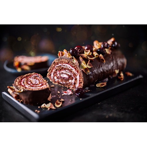M&S Collection Chocolate Cherry Yule Roulade Frozen thumbnail 2