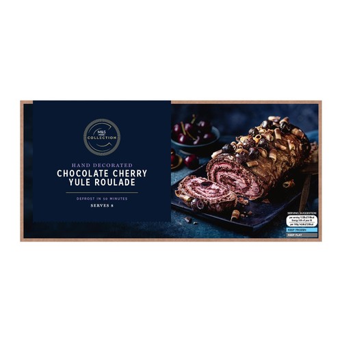 M&S Collection Chocolate Cherry Yule Roulade Frozen thumbnail 3