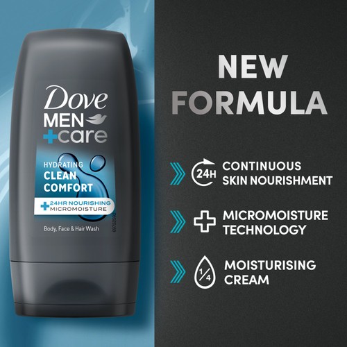 Dove Men+Care Clean Comfort Body Wash Shower Gel Travel Size thumbnail 2