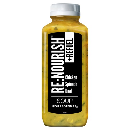 RENOURISH Refuel Chicken, Spinach Daal, High Protein Soup