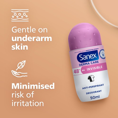 Sanex Derma Care Invisible 48-Hour Antiperspirant Roll-On Deodorant thumbnail 3