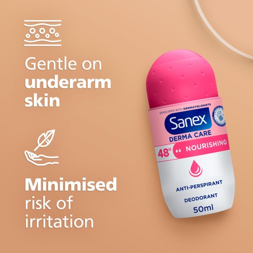 Sanex Derma Care Nourishing 48-Hour Antiperspirant Roll-On Deodorant thumbnail 3
