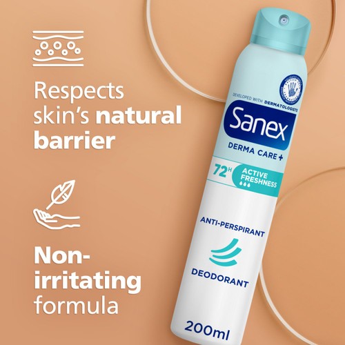Sanex Derma Care+ Active Freshness 72-Hour Antiperspirant Spray Deodorant thumbnail 3