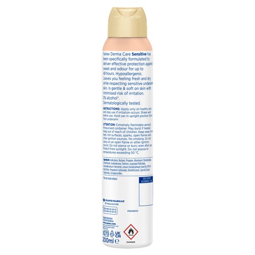 Sanex Derma Care Sensitive 48-Hour Antiperspirant Spray Deodorant thumbnail 2
