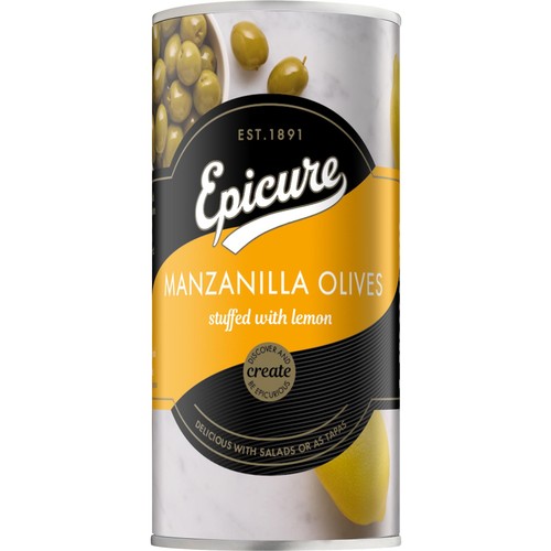 Epicure Manzanilla Stuffed Olives with Lemon MSG FREE