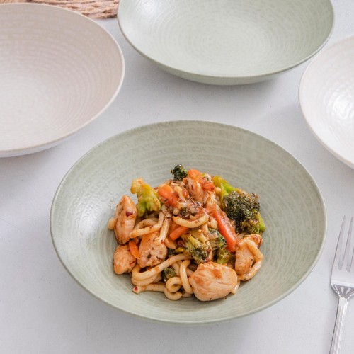 KitchenCraft Stoneware Coupe 22cm Bowl Set, Green thumbnail 8