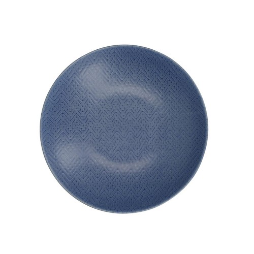 KitchenCraft Stoneware Coupe 22cm Bowl Set, Blue Embossed thumbnail 2