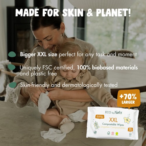 Naty Extra Large Baby Wipes XXL Wipes 50pk thumbnail 10