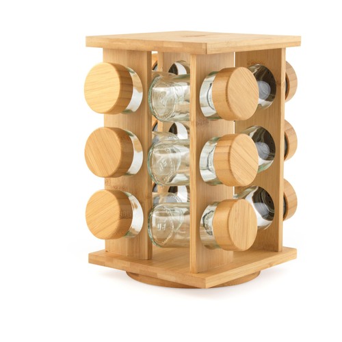 Salter Bamboo 12 Jar Spice Rack FSC 100% thumbnail 2