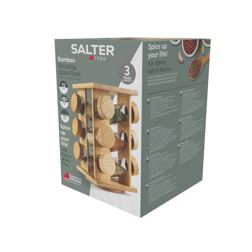 Salter Bamboo 12 Jar Spice Rack FSC 100% thumbnail 3