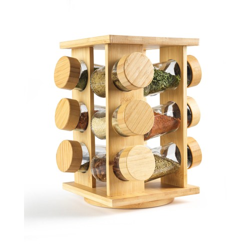 Salter Bamboo 12 Jar Spice Rack FSC 100% thumbnail 4