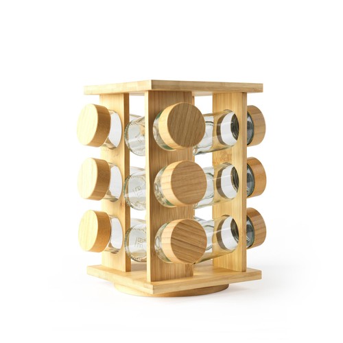 Salter Bamboo 12 Jar Spice Rack FSC 100% thumbnail 5