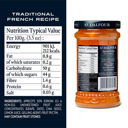St Dalfour Apricot & Chia Fruit Spread thumbnail 4