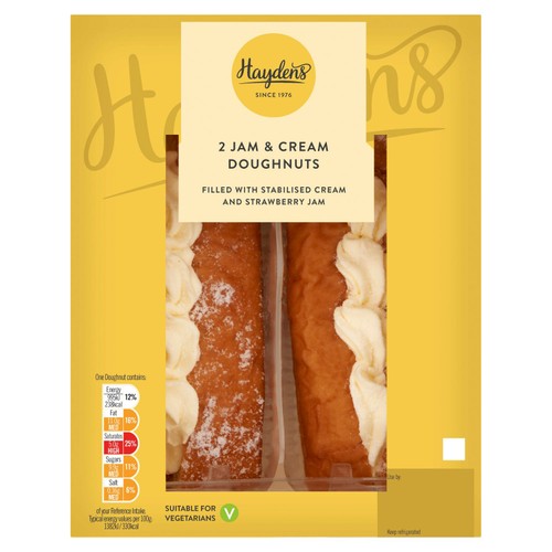 Haydens Strawberry Jam & Cream Doughnuts