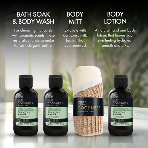 Baylis & Harding Goodness Oud, Cedar & Amber Essentials Gift Set thumbnail 3