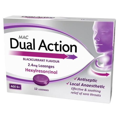 MAC Dual Action Blackcurrant 2.4mg Lozenges Hexylresorcinol thumbnail 3