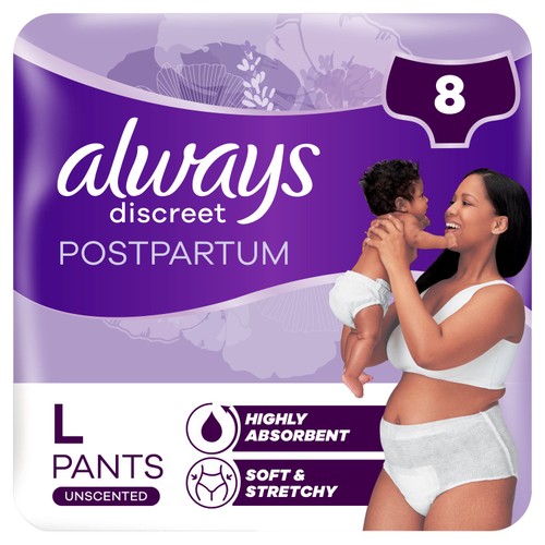 Always Discreet Postpartum and Adult Incontinence Pants Size L