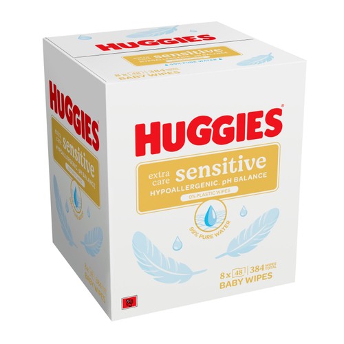Huggies Pure Extra Sensitive Baby Wipes 8 Pack