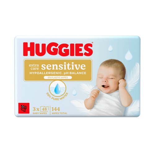 Huggies Pure Extra Sensitive Baby Wipes Triple Pack thumbnail 2