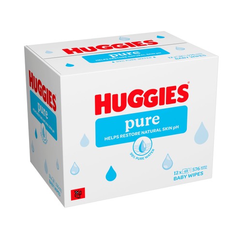 Huggies Pure Baby Wipes Plastic Free 12 Pack thumbnail 2