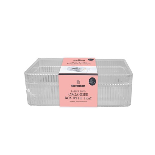 Store Smart Large Ribbed Organiser Box with Tray
