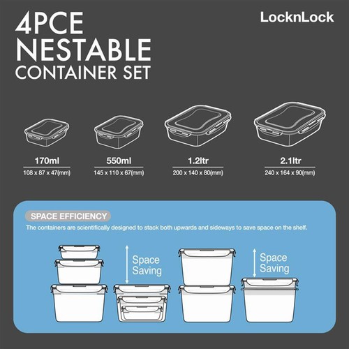LocknLock Nestable Container Rectangular Set thumbnail 6