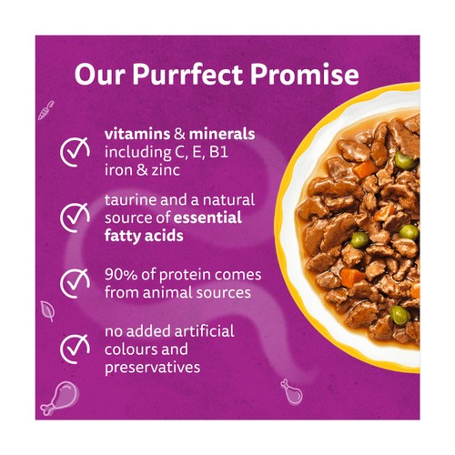 Whiskas 1+ Wet Cat Food Pouches Aromatic Poultry in Gravy thumbnail 2