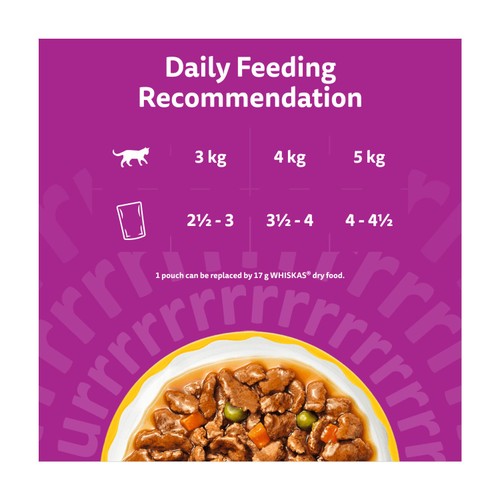 Whiskas 1+ Wet Cat Food Pouches Aromatic Poultry in Gravy thumbnail 5