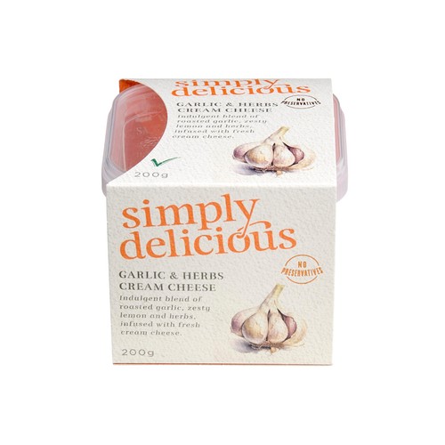 Simply Delicious Garlic & Herb Cream Cheese