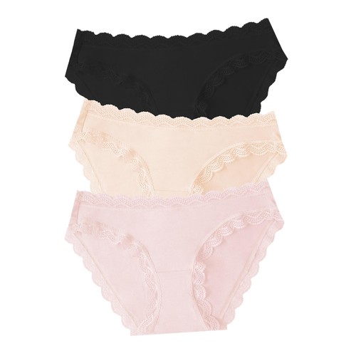 Stripe & Stare Knickers, Pink Basics, L