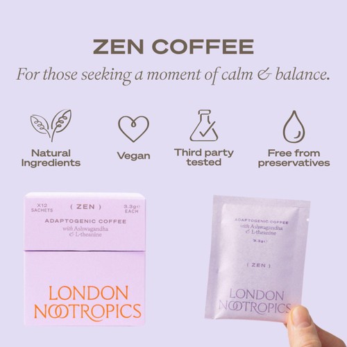 London Nootropics ZenAdaptogenic Coffee with KSM-66 Ashwagandha &L-theanine thumbnail 5