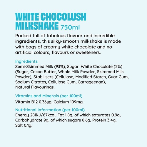Shaken Udder White Chocolush Chocolate Flavoured Milkshake thumbnail 5